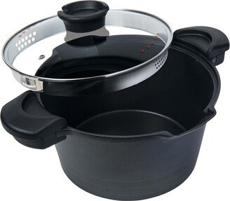 Masterpan Nonstick 5Qt Stock/Pasta Pot With Glass Lid Strainer-AA