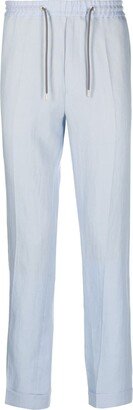 Drawstring-Waistband Slim-Cut Trousers-AA