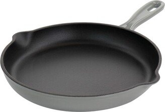 MegaChef Round 10.25 Inch Enameled Cast Iron Skillet in Gray