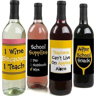 Big Dot Of Happiness Best Teacher Gift Teacher Appreciation Christmas Wine Bottle Label Stickers 4 Ct