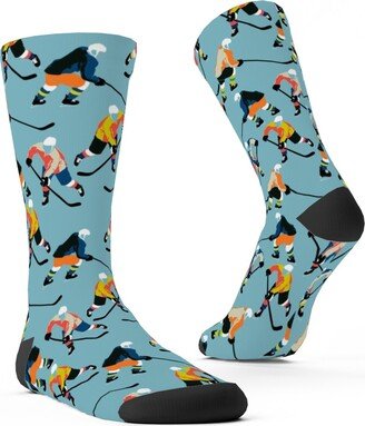 Socks: Active Hockey - Multicolor Custom Socks, Blue