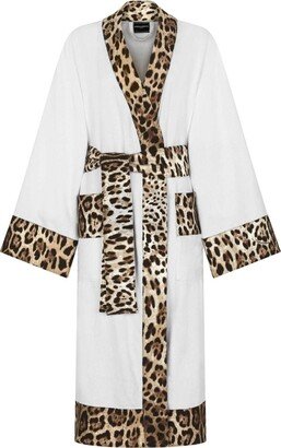 Leopard-Print Terry Cotton Bathrobe