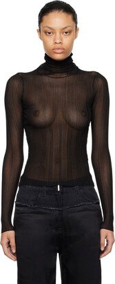 Black Semi-Sheer Turtleneck