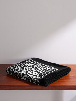 Leopard-Print Cotton-Terry Jacquard Beach Towel