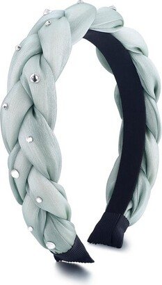 Liv & Ava BRAIDED HEADBAND WITH CRYSTAL Green