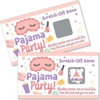 Big Dot of Happiness Pajama Slumber Party - Girls Sleepover Birthday Party Game Scratch Off Cards - 22 Count