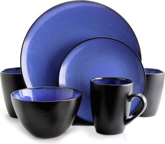 Soho Lounge Round 16 Piece Dinnerware Set, Blue