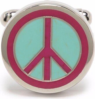 peace enamel cufflinks