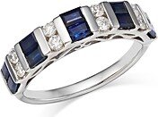 Blue Sapphire & Diamond Band in 14K White Gold - 100% Exclusive