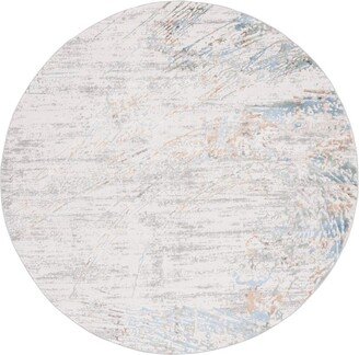 Bel Air BLA216 Power Loomed Area Rug - Grey/Gold - 6'7 round