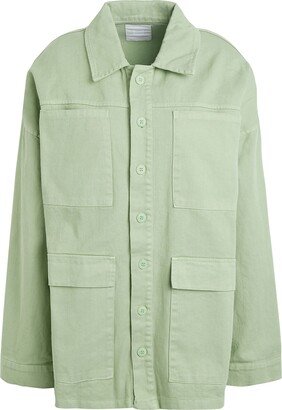 Unisex Cotton Oversize Jacket Shirt Light Green