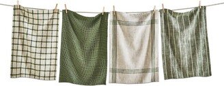 tagltd Canyon Woven Dishtowel Set Of 4 Olive Dish Cloth For Drying Dishes And Cooking