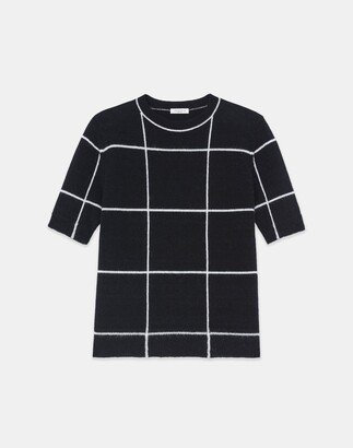 Petite Tile Grid Cashmere Intarsia Sweater