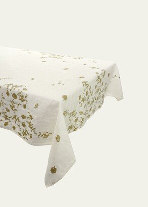 Stamperia Bertozzi Gold Leaf Linen Tablecloth