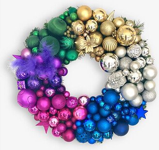 Selfridges Edit Multi Regal Rainbow Upcycled Christmas Wreath 60cm