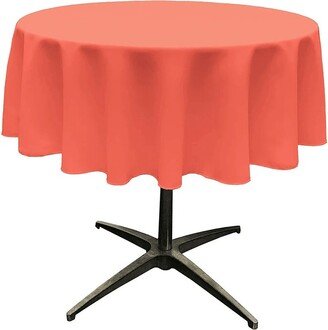 Round Polyester Poplin Tablecloth - Coral Choose