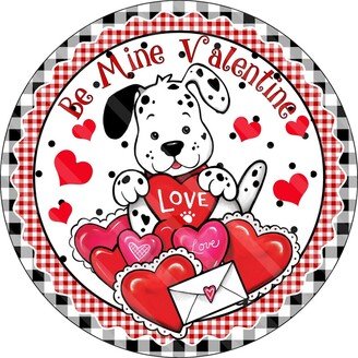 Vintage Dog Valentine Sign, Black & White Valentines Decor, Seasonal Wreath Attachment, Holiday