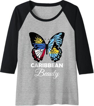 Antigua Barbuda and Saint Lucia Mix Caribbean Beauty Antigua St Lucia Half St Lucian Antiguan Raglan Baseball Tee