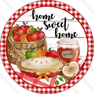 Home Sweet Sign - Apple Pie Fall Wreath Jelly Autumn Metal