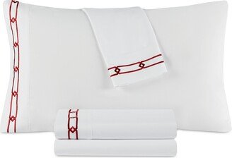 Decor Studio Holiday Embroidered Microfiber 4-Pc. Sheet Set, Queen