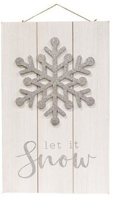 Sparkle Snowflake Let It Snow Pallet Sign - 18 high by 11 wide