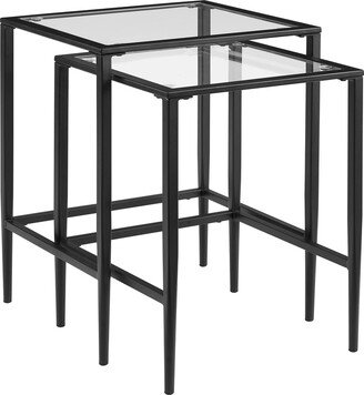 Crosley Furniture Ashton 2-Piece Glass Nesting Table Set