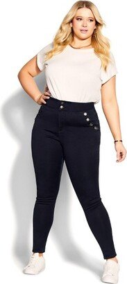 | Women's Plus Size Jean H Buttoned Up - Dark Indigo - 14W