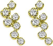 14K Yellow Gold Diamond Cluster Earrings