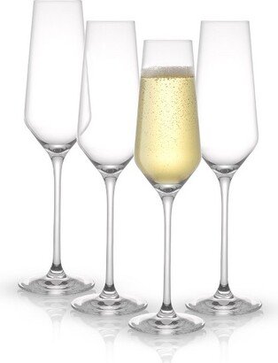 Layla Crystal Champagne Flute Glasses - Set of 4 Champagne Glasses – 6.7 oz