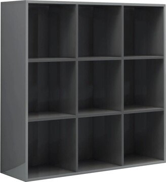 Book Cabinet High Gloss Gray 38.6