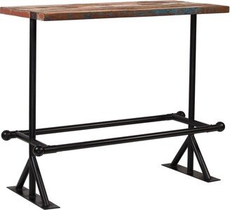 Bar Table Solid Reclaimed Wood Multicolour 47.2x23.6x42.1