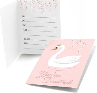 Big Dot of Happiness Swan Soiree - Fill In White Swan Baby Shower or Birthday Party Invitations (8 count)