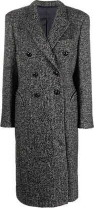 Herringbone-Pattern Wool-Blend Coat