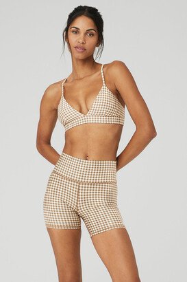 Airlift Gingham Splendor Bra in Macadamia Beige, Size: Medium