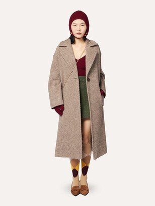 Single Breasted Twill Wool Coat