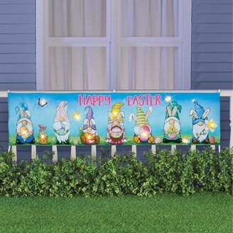 Collections Etc Happy Easter LED Lighted Gnome Outdoor Banner - 8.250 x 4.750 x 1.750