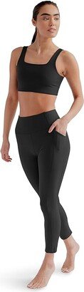 7/8 Length High-Rise Pocket Leggings (Black) Women's Clothing