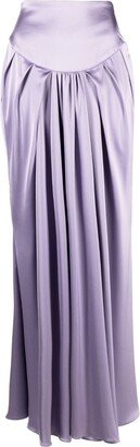 CONCEPTO Mid-Rise Satin-Finish Maxi Skirt