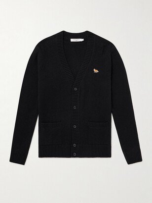 Logo-Appliquéd Wool Cardigan-AC