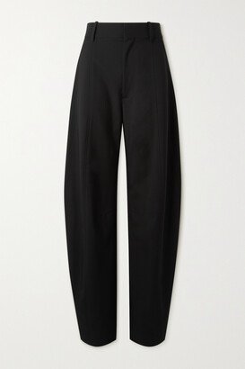 Wool-twill Wide-leg Pants - Black