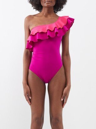 Frilled One-shoulder Swimsuit