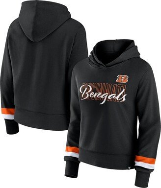 Women's Branded Black Cincinnati Bengals Over Under Pullover Hoodie