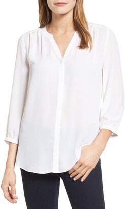 High-Low Crepe Blouse