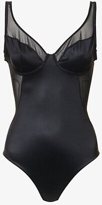 panx Womens Very Black haping weetheart-neck tretch-woven Body