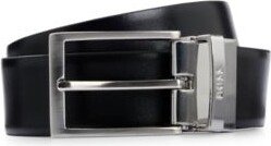 Italian-leather reversible belt with branded hardware keeper