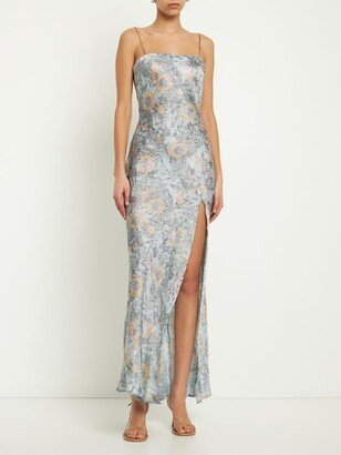 Nina viscose blend jacquard maxi dress