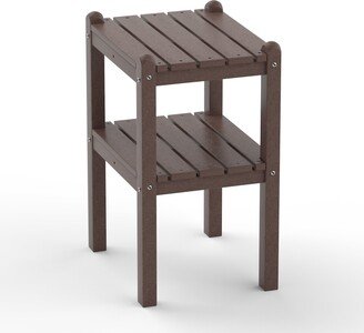 NO Double Outdoor Side Table in HDPE for Your Patio or Garden