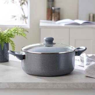 Dunelm Grey Stone Effect Stock Pot 24cm Grey