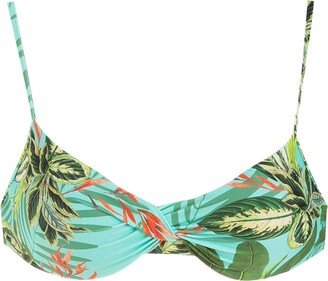 Cassis tropical print bikini top