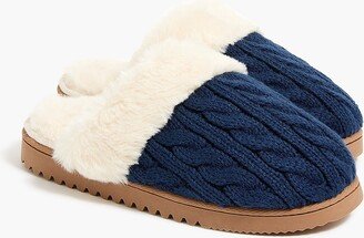 Women's Cable-Knit Scuff Slippers